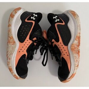 Under Armour Lockdown 6 Kids Basketball Shoes Black Orange White Size 12K 302683